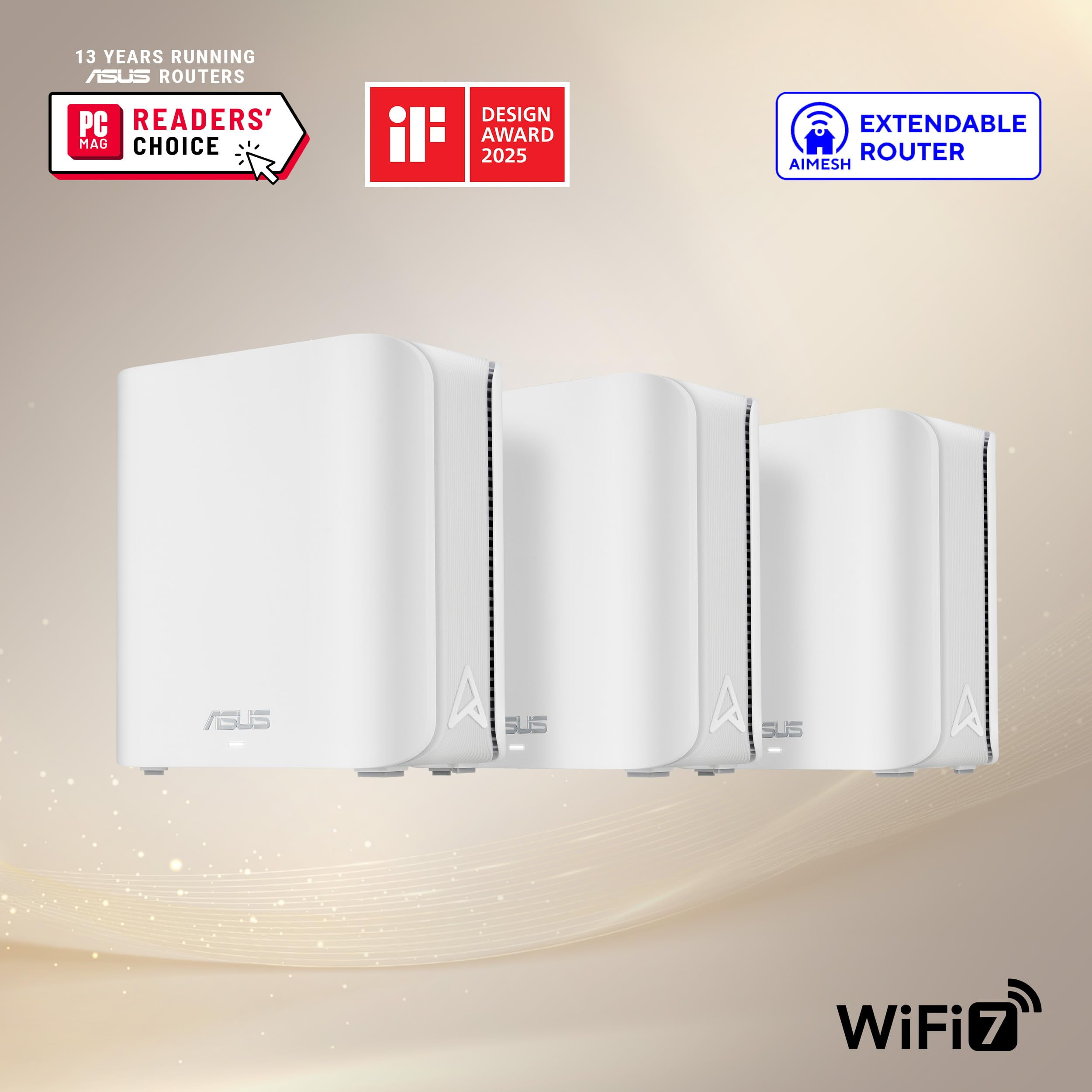 ASUS ZenWiFi BD5-3-PK Dual-band Wi-Fi 7 (802.11be) AiMesh Extendable Router