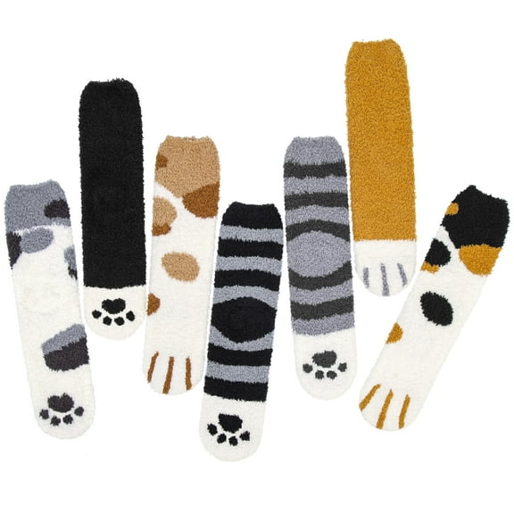 Loritta Fuzzy Fluffy Socks for Women Soft Warm Cozy Winter Socks Gifts, 7 Pairs