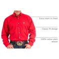 thumbnail image 4 of CAMISA Cinch Corte Clásico Manga Larga Rojo XXL, 4 of 6