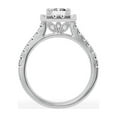 thumbnail image 3 of Unique Moments Lab Grown 2.50 ct Diamond Engagement Ring Emerald Halo Solitaire 14K White Gold, 3 of 7