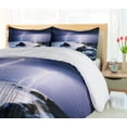 thumbnail image 5 of Ambesonne Summer Duvet Cover Set, Rocky Coast Mystic Storm, 2-Calking, Grey Purple, 5 of 7