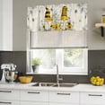 thumbnail image 5 of Daisy Floral Valances for Windows, Decorative Rod Pocket Window Valance Curtains, Vintage Rustic Bee Gnomes Flowers Short Curtain Drapes for Kitchen/Bathroom/Living Room, 2 Panels, 42" W x 12" L, 5 of 8