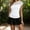 White, variant on Echfiprom Womens White Shirts Trendy Yoga Athletic Solid Color Crew Neck Slim Short Sleeve Comfy T Shirts for Women