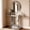 Silver + 47" U Base Bottom, variant on Noble House Mirrored Console Table, Modern Silver Entryway Sofa Table with Curved Stone-Inlaid Legs, Silver Glam Entryway Table,Silver