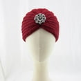 thumbnail image 2 of ZQUUVOU Women's Round Bead Accessory Hat Hat Knitted Hat Bohemian Baotou Hat Fall And Winter Jewelry Pullover Hat Red, 2 of 3