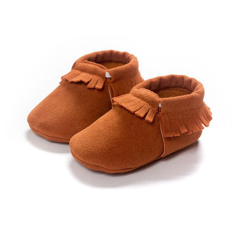 Meckior Infant Baby Moccasins Unisex Boys Girls Lace Up Soft Sole Tassels Suede Pre-Walkers Toddler Crib Fringe Shoe Anti-Slip Winter Keep Warm Loafer Shoes