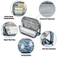 thumbnail image 4 of Pencil Bag with Magnetic Foldable Base Large Capacity Stand-Up Pencil Case Durable Nylon Pen Pouch Blue Seagull, 4 of 7