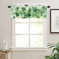 thumbnail image 3 of Window Treatment Valance Curtain, Watercolor Green Four-leaf Grass St. Patrick's Day Shade Short Curtain for Kitchen Bathroom Living Room Bedroom Privacy Rod Pocket Drapes 54" W x 18" L 1 Panel, 3 of 8