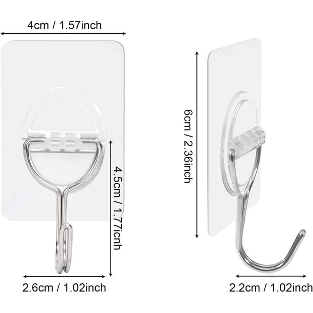 Adhesive Hooks Heavy Duty Sticky Hooks for Hanging 11 lbs (Max) Seamless  Transparent Adhesive Hooks Wall Hangers Without Nails for Hanging Keys  Coats Hats Bags Ceiling (Clear) 
