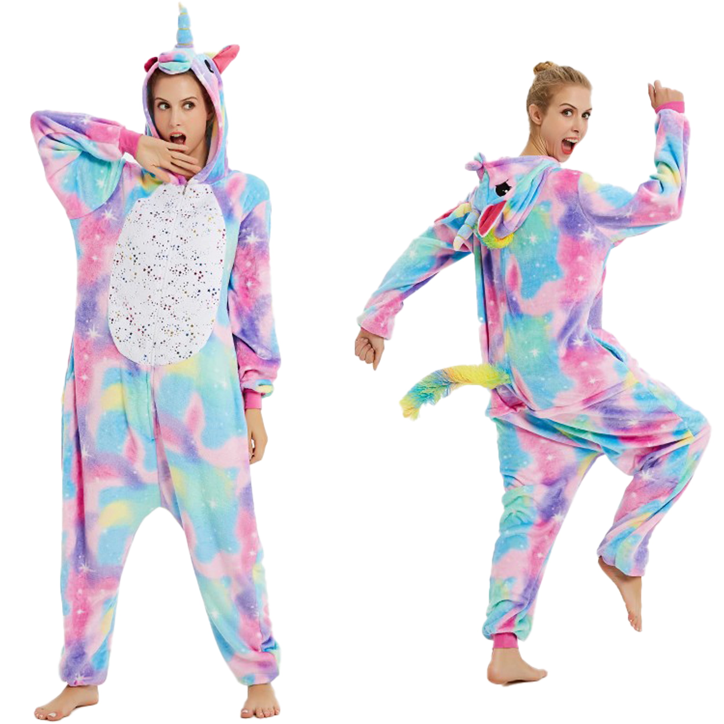 Pyjama Onesie Animal Adulte - Modèle Requin, Licorne Ou Autre, Polaire Doux, Fermeture éclair, Capuche à Oreilles