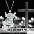 thumbnail image 3 of Urn Necklace for Ashes Highland Cattle Cremation Jewelry Memorial Keepsake ovely Cow Urn Pendant for Women Men with Filling Tool, 3 of 9
