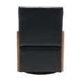 thumbnail image 4 of PU Leather Swivel Chair, Single Sofa Chair with Rattan Armrests and Waist Pillow, Modern Upholstered Accent Chair  for Living Room, Bedroom, Game Room, Home Office, 4 of 8