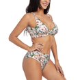 thumbnail image 2 of Daiia Floral With Butterflies Women's Bikini Set Two Piece Swimsuit High Waisted Bikini Adjustable Straps Bikini Perfect for Beach, Pool, and Summer Vacation-, 2 of 9