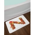 thumbnail image 2 of Christmas Alphabet Bath Mat, Realistic Sketch of N Letter in Winter Holiday Pattern Art, Plush Bathroom Decor Mat with Non Slip Backing, 29.5" X 17.5", Pearl and Olive Green, by Ambesonne, 2 of 2