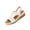 White, variant on IEMIEMIEM Women's Perforated Leather Sandals Summer Comfortable Leaf Cut-Out Design Adjustable Strap Cushioned Wedge Heel Casual Sandals Walking Shoes Black 10 Wide