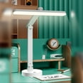 thumbnail image 4 of LED Desk Lamp Foldable Plug-In | 3 Color Temperature Adjustable | Stepless Dimming | Blue Light Eye Protection | Phone & Pen Holder | USB | 33x14x7cm | White | Portable Lighting, 4 of 8