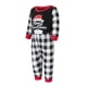 thumbnail image 3 of Pijamas navideños familiares a juego: camisetas de manga larga con cuello redondo y estampado de letras y gorro de Papá Noel, y pantalones a cuadros., 3 of 10