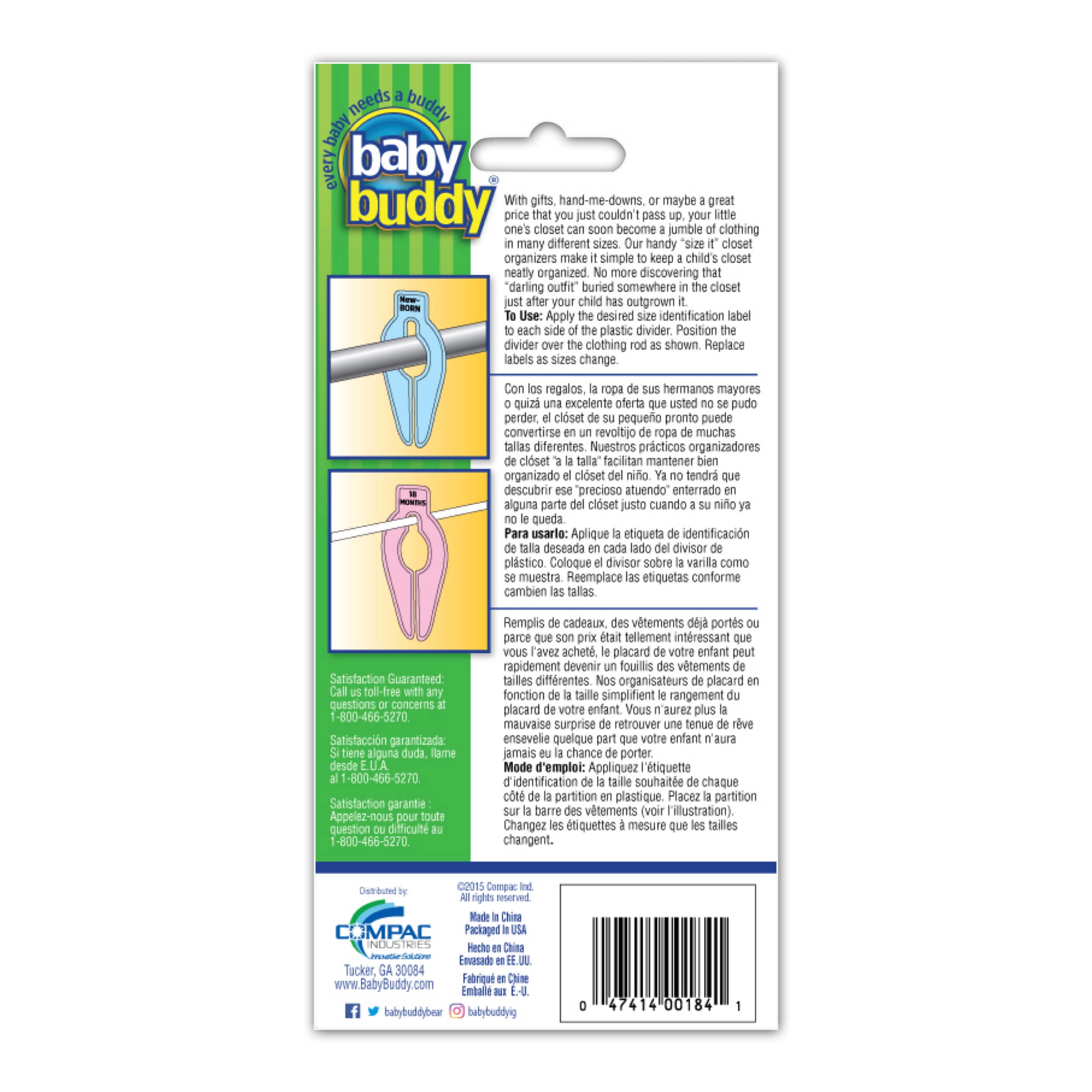 Baby buddy top closet organizers