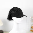 thumbnail image 4 of Gorra de béisbol con cola de caballo rizada: Peluca elegante para mujer - Cola de caballo alta con visera para uso diario y fiestas. Peluca sintética., 4 of 7