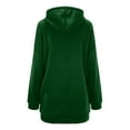 thumbnail image 3 of Plus Size Sweatshirts for Women Casual Zip Up Hoodies Tunic Long Jacket Outerwear with Pockets Dark Green XL, 3 of 6