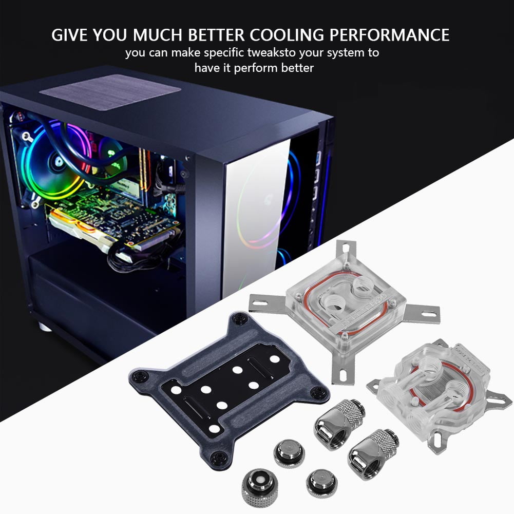 Feoflen Computer Watercooled Set PC Water Cooling Kit Parts Liquid Cool Set YG371, PC Water
