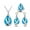 Silver Sea Blue, variant on Crystal Earrings Necklace Ring Three-piece Set Suit