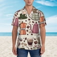 thumbnail image 4 of Lsque Vintage Coffee pattern Hawaiian Shirt for Men, Unisex Summer Beach Casual Short Sleeve Button Down Shirts-XX-Large, 4 of 9