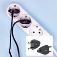 thumbnail image 1 of Flat Electrical Socket European Plugs Euro Flat Flat Power Plug 250 V 2.5 A With Screwdriver Applications Sockets (black), 1 of 5