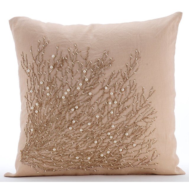 Pillow Cover, 22x22 inch (55x55 cm) Throw Pillow Cover, Beige Pillow