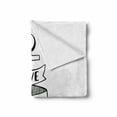 thumbnail image 2 of Anchor Soft Flannel Fleece Throw Blanket, Hand Drawn Monochrome Nautical Motifs Love is Words and Heart, Cozy Plush for Indoor and Outdoor Use, 50" x 70", Black and White, by Ambesonne, 2 of 6