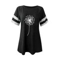 thumbnail image 3 of Femmes Chemises Chemises à Rayures Chemise Fantaisie Drôle Manches Courtes Col Rond Tee Tops, 3 of 4