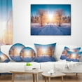 thumbnail image 4 of Designart Winter Landscape in City Park - Landscape Printed Throw Pillow - 12x20, 4 of 5