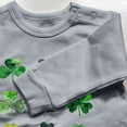 thumbnail image 3 of TFEOQRY Infant Kids Girls Boys Cotton Rompers Long Sleeve St. Patrick's Day Heart Printed Jumpsuit Romper Gray, 3 of 5