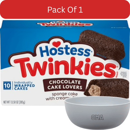 Hostess Chocolate Lovers Twinkies – 13.58 oz (10 Count)- With White Bowl By OMA