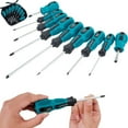 thumbnail image 1 of 9Pcs Screwdriver Set Magnetic Tip Screwdriver Hand Tool Professional Cross and Flat Screwdriver with Cushion Grip Portable Screw Driver Kit 5 Sizes for DIY Engineering, 1 of 8