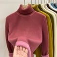 thumbnail image 4 of YHAJDS Women Fall Winter Sleepwear,Thermal Homewear For Women,Sleepwear With Built In Bra,Solid Color Turtleneck Fleece Lined Versatile Inner Wear Knitted Base Layer Top For Fall And Winter, 4 of 4