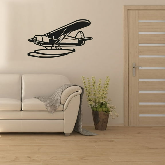 Airplane Scene Airplanes Silhouette Air Plane Jet Helicopter Wall Sticker Art Decal for Girls Boys Kids Room Bedroom Nursery House Fun Home Decor Stickers Wall Art Vinyl Decoration Size (14x20 inch)