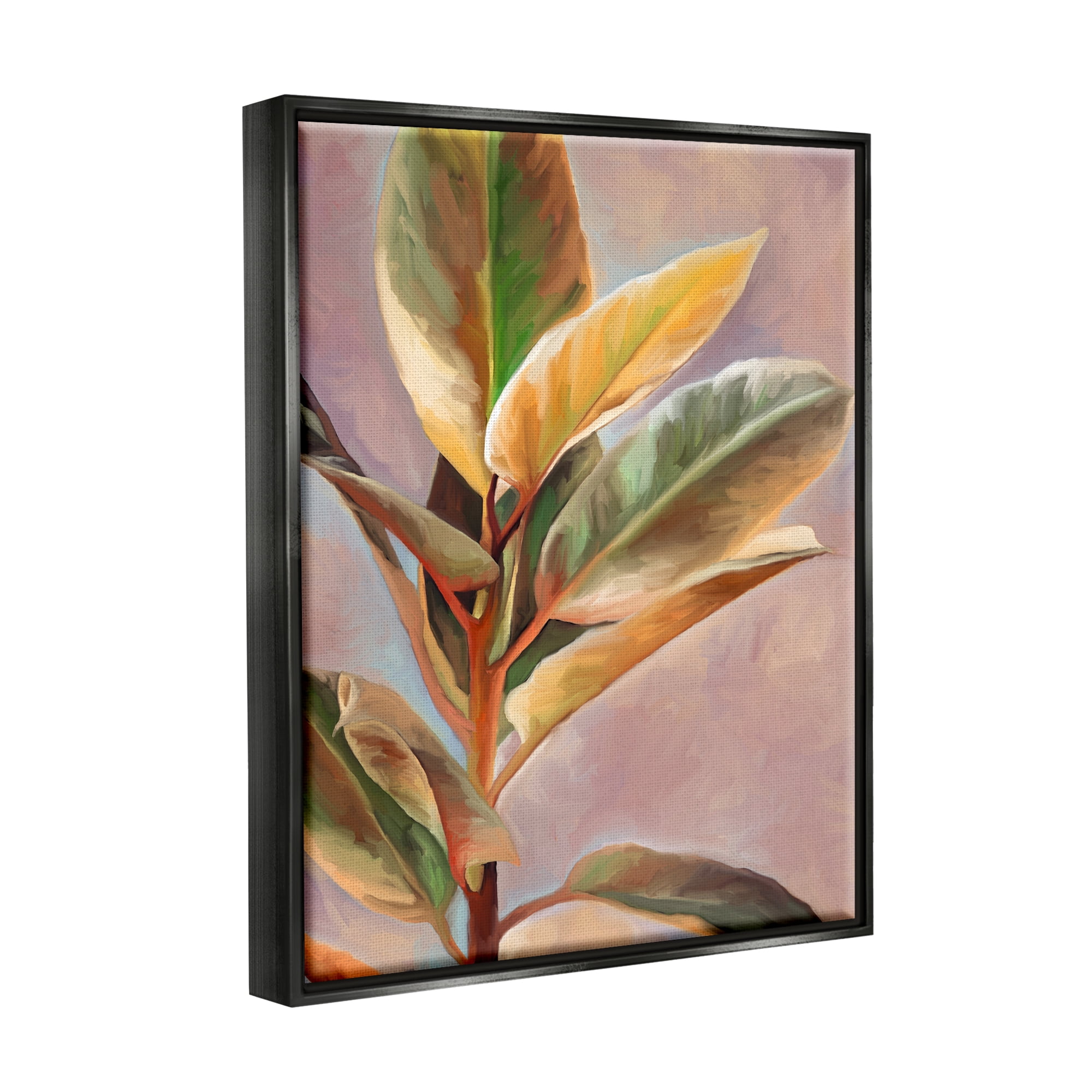 Stupell Industries House Plant Painting Botanical & Floral Painting Black Floater Framed Art Print Wall Art, 17 x 21