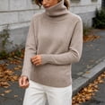 thumbnail image 6 of Womens Turtleneck Tops Raglan Knit Sweater Long Sleeve Slim Fit Solid Color Soft Layering Pullover Top for Office Business Casual, 6 of 8