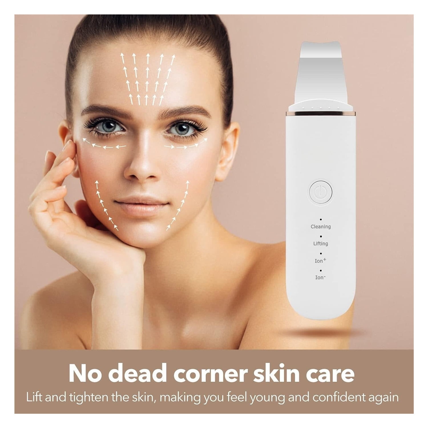 Skin Scrubber Face Skin Spatula Facial Scrubber Spatula for Deep Cleansing Blackhead Remover Pore Cleaner with 4 Modes (White)