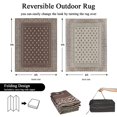 thumbnail image 5 of Findosom 6'x9' Brown Large Outdoor Rug Outdoor Mat RV Outdoor Rug Reversible Plastic Straw Area Rug Mat Camping Rugs Waterproof Floor Mat and Rug for RV, Patio, Backyard, Deck, Picnic, Beach, Trailer, 5 of 7