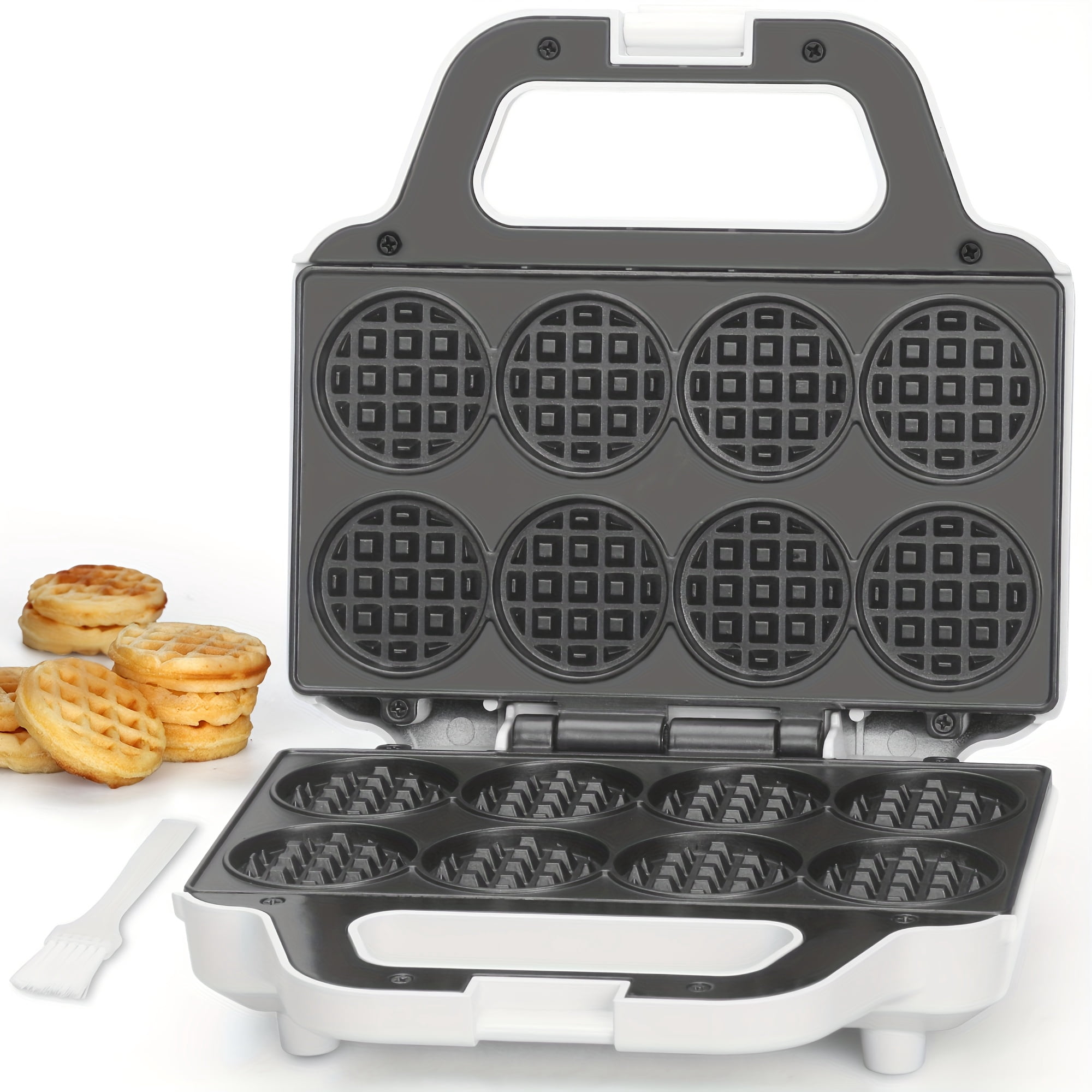 Bite-Size Waffle Maker, Mini Belgian Nonstick Waffle Iron for Kids and Adults, Cute Tiny Waffle Machine, Aqua