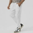 thumbnail image 5 of Men's Casual Pants Men's Sports Pants Fall And Winter Solid Color Casual Pant Loose Leg Trousers White S, 5 of 9