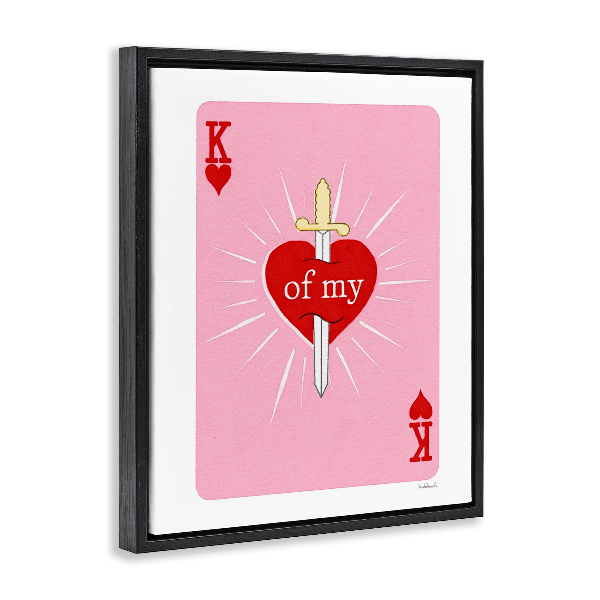 King Of My Heart Sword Black Framed Floater Canvas Wall Art, design by Amanda Greenwood
