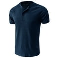 thumbnail image 2 of Inleife Mens Shirts Plus Size Men Casual Solid Fashion Pullover Round Neck Short Sleeve T Shirt Blouse, 2 of 4