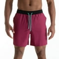 thumbnail image 2 of Kvture Men's Athletic Running Shorts Quick Dry Lightweight Shorts Color Block Drawstring Short for Sports Gym Basketball Hiking Hot Pink XL, 2 of 5