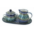 thumbnail image 2 of Blue Rose Polish Pottery Mardi Gras Large Cream & Sugar Set with Tray, 2 of 4