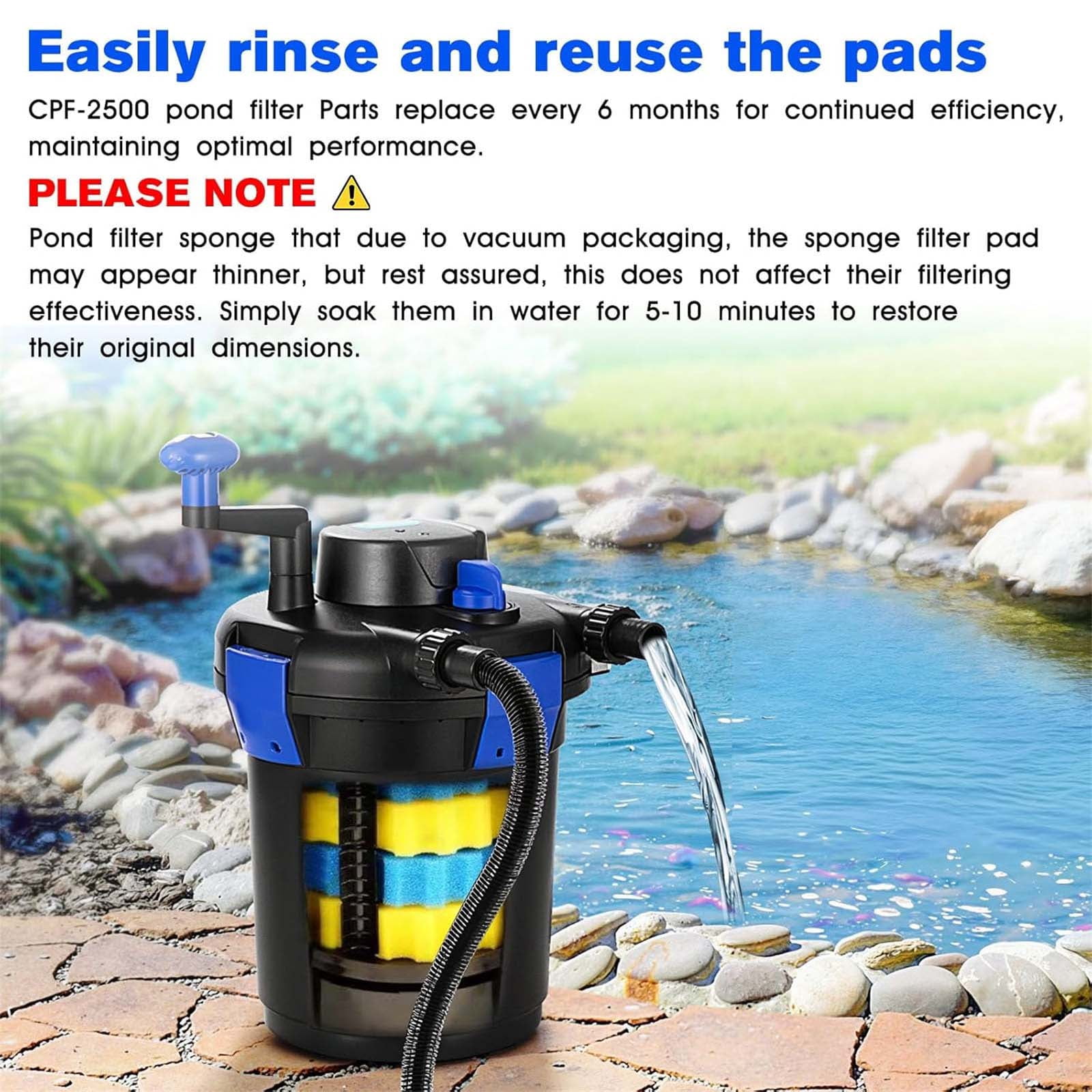 4Pcs Aquariums Filter Media Sponge Foam Easy To Install Sponge Filter Pad for CPF-2500 Replacement Part Enduring