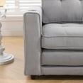 thumbnail image 6 of Tabaray Futon Sofa Bed,  3 in 1 Foldable Convertible Loveseat Floor Bed w Pull Out Sleeper Couch Bed,Folding Mattress Love Seat Daybed w Cup Holders for Living Room, Gaming Room, Camping, Light Gray, 6 of 9