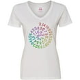 thumbnail image 3 of Inktastic Pi Day Pi Numerals in Rainbow Spiral Women's V-Neck T-Shirt, 3 of 5
